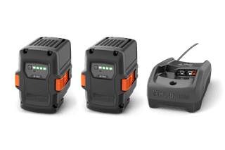 Husqvarna Akku Starter-Set 2x B140 Akkus 1x C80 LadegerÀt
