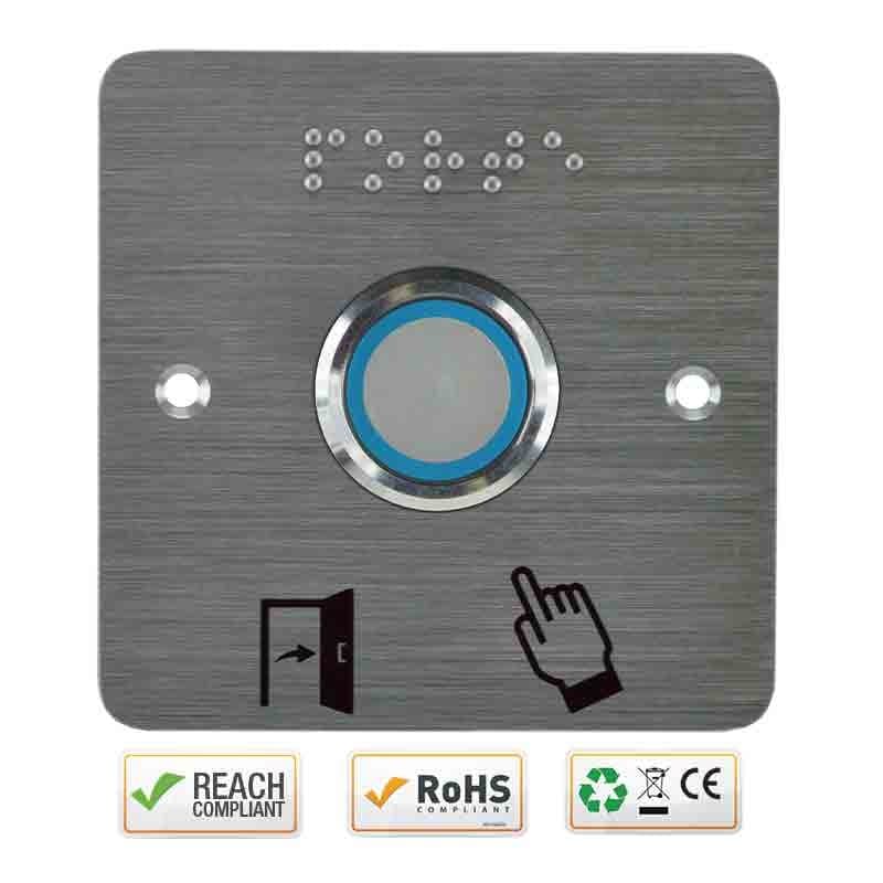 BOUTON POUSSOIR PMR DIAM. 25 MM HALO B/V/R ET BUZZER REL. TEMPORISÉ + SSP225 - IZYX SS25PMRP225