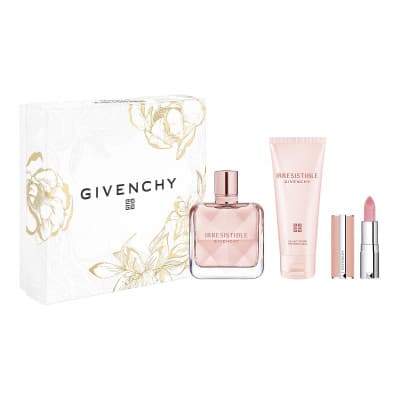Givenchy - Coffret Irresistible Givenchy Coffret Pour Femme Eau De Parfum 50ml + Lait 75ml + Mini Rouge À Lèvres Rose Perfecto N001 Pink Irresistible