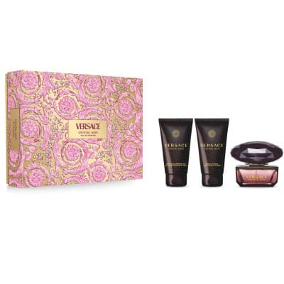 Versace - Coffret Crystal Noir Coffret Pour Femme Eau De Parfum 50 Ml + Lait 50 Ml + Gel Douche 50 Ml