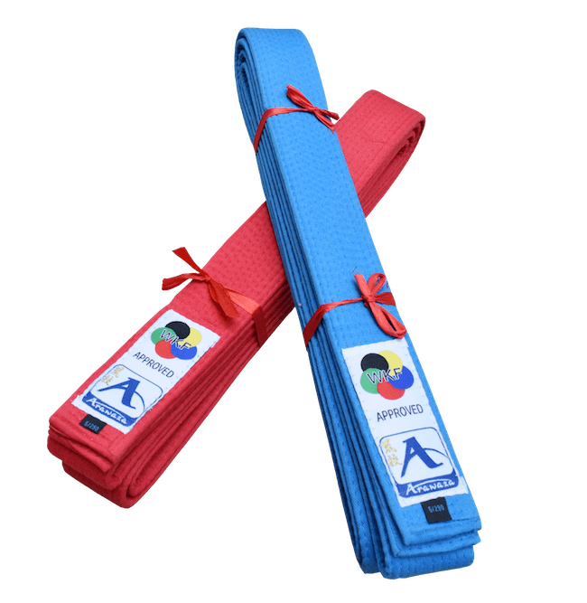 Ceinture de compétition de Karate ARAWAZA Style Japon - Kata - Rouge ou Bleue - WKF approved