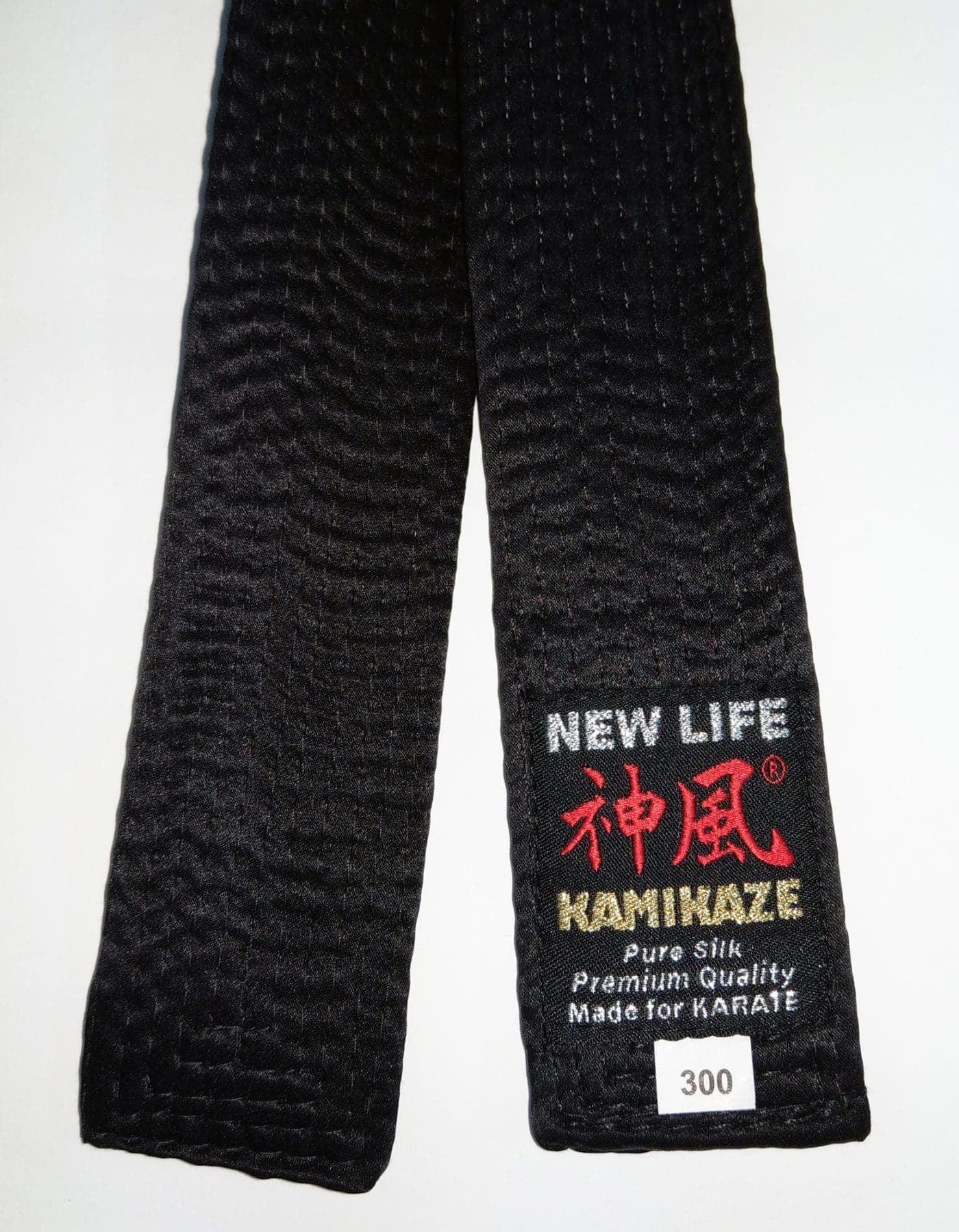 Ceinture Noire de Karate KAMIKAZE Extra large en Soie Naturelle