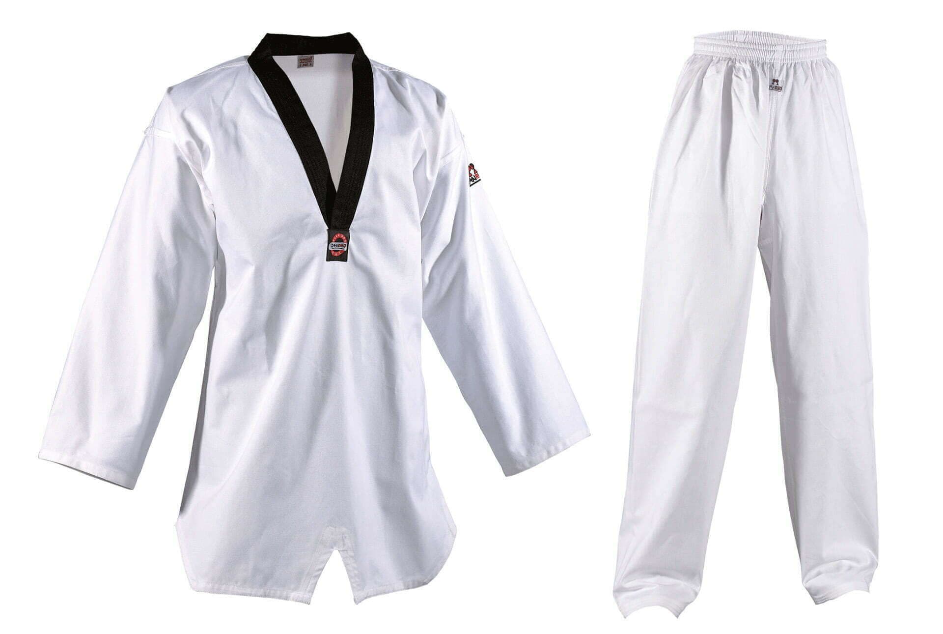 Kimono Taekwondo DANRHO Kukkiwon Dobok revers noirs