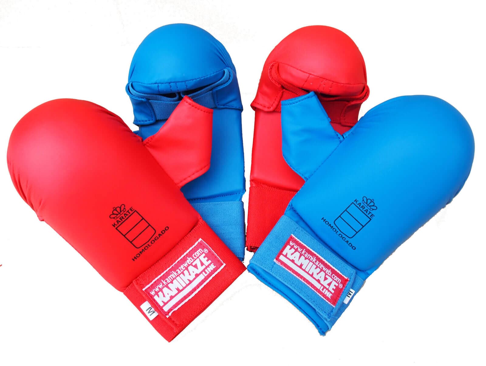 Gants de Karate Kamikaze avec pouces - bleu ou rouge