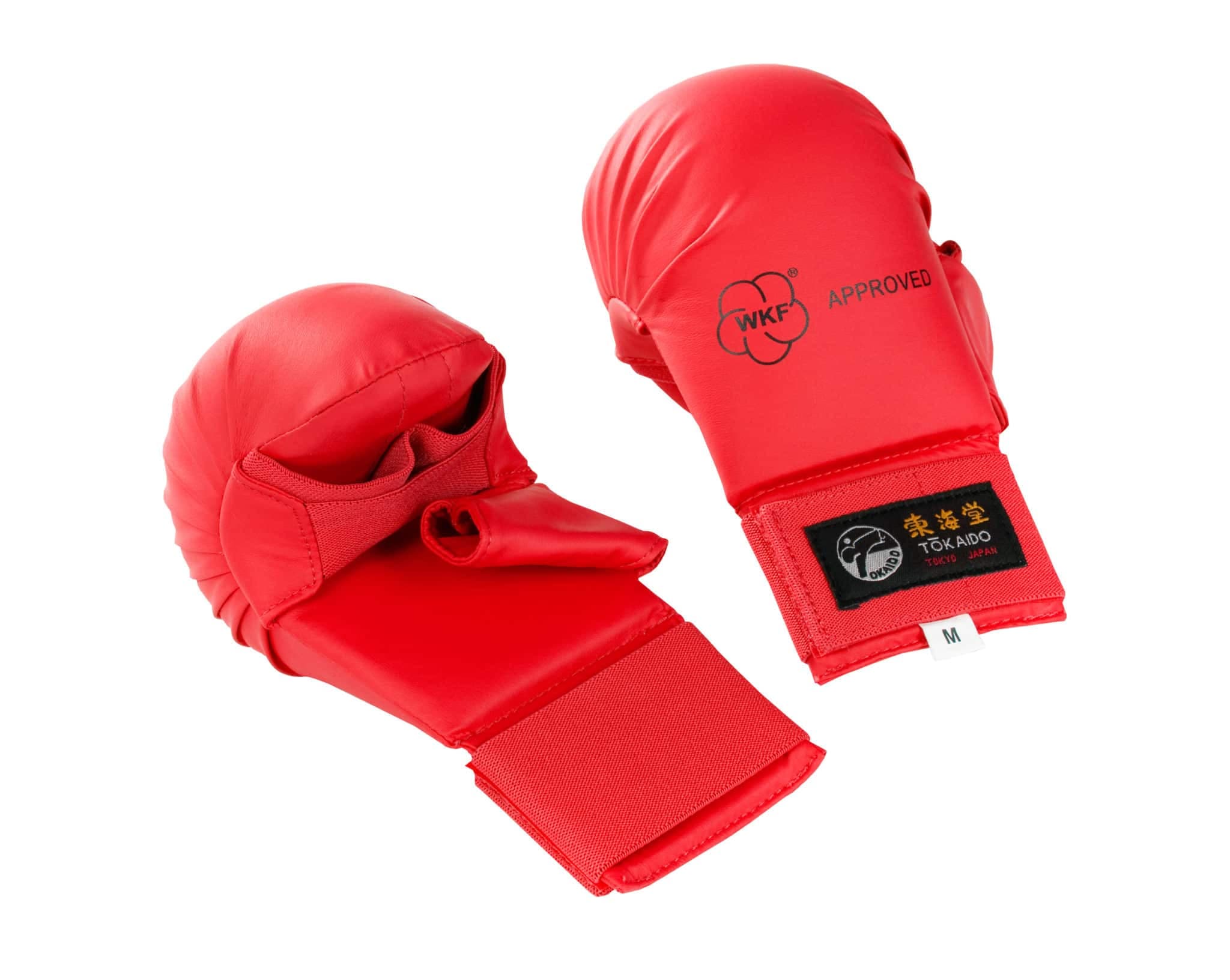 Gants de Karate TOKAIDO avec pouce - bleu ou rouge - WKF
