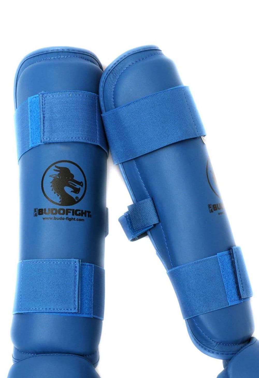 Protèges Tibia de Karate BUDO-FIGHT - bleu ou rouge - combinables