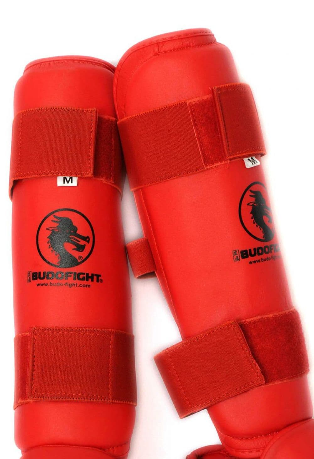 Protèges Tibia de Karate BUDO-FIGHT - bleu ou rouge - combinables
