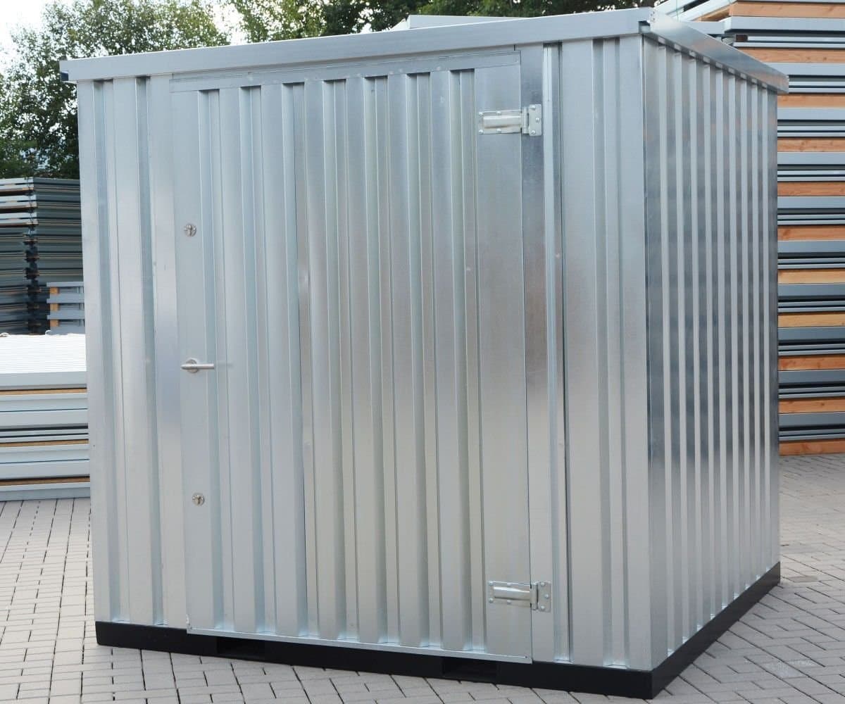 container MC2, verzinkt, H 2090 x B 2142 x T 2022 mm, TĂĽr stirnseitig einflĂĽgelig