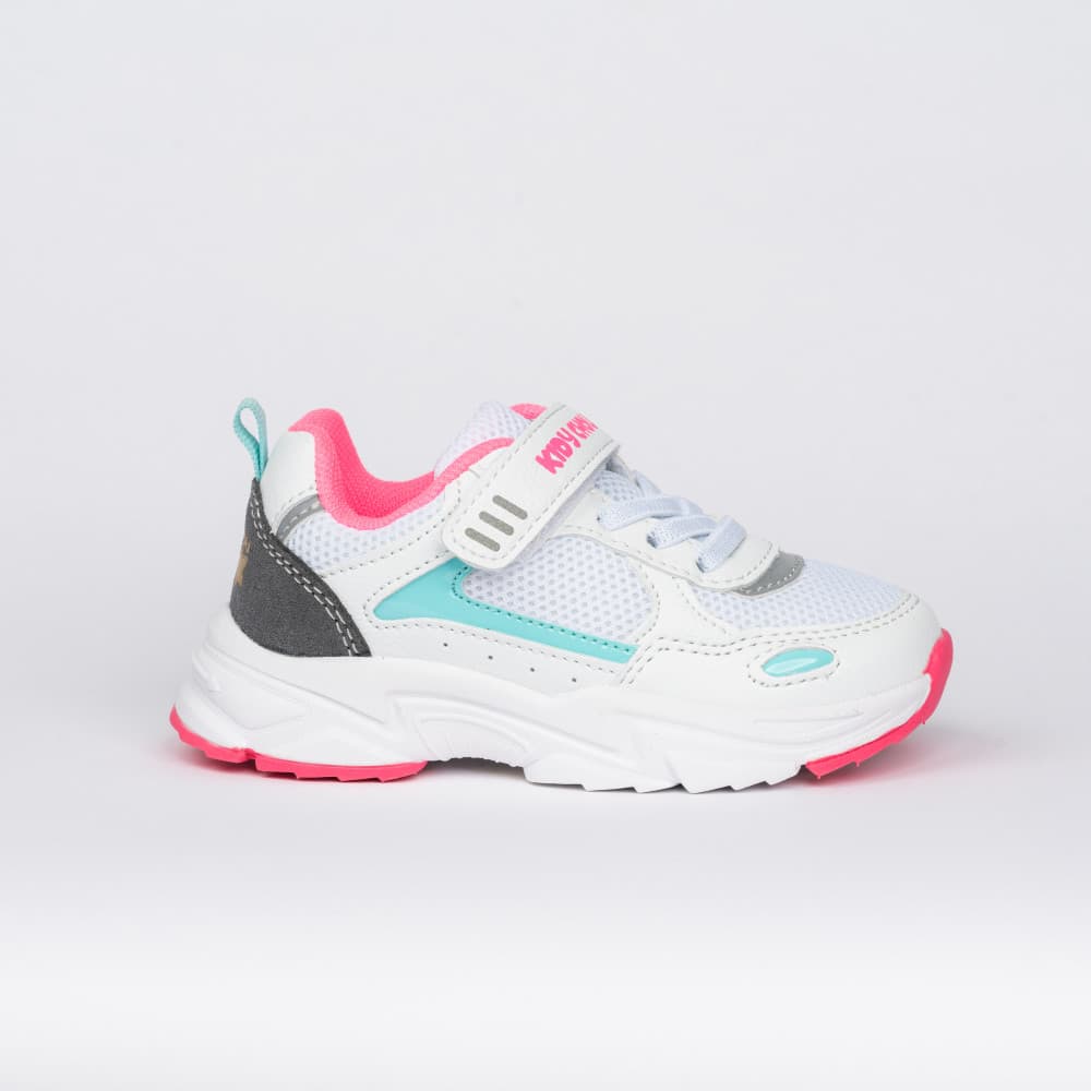 Basket Enfant Modèle Upper Blanc/Rose/Turquoise