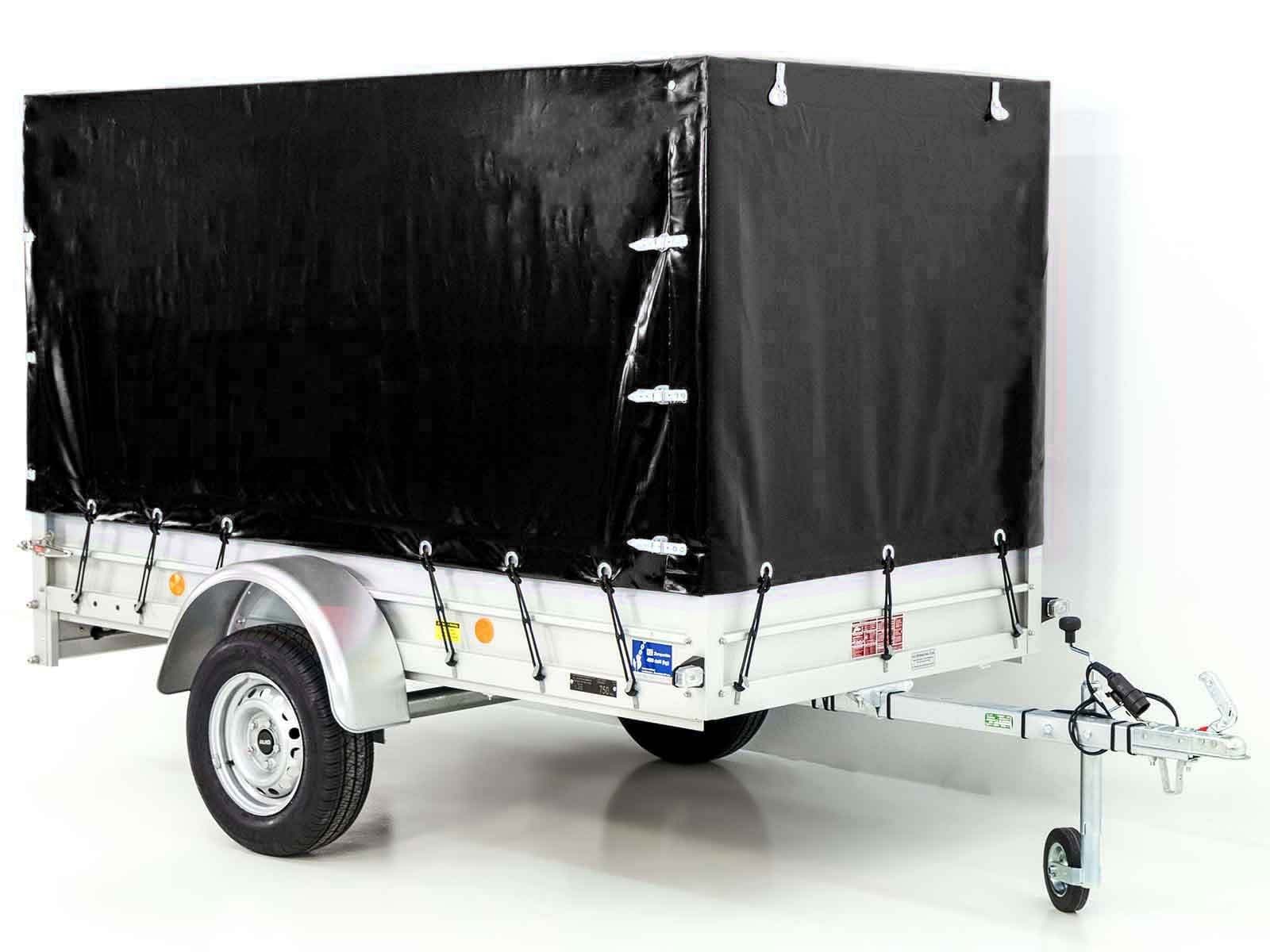 750 kg Anhänger | 125 x 250 cm | mit schwarzer Plane
