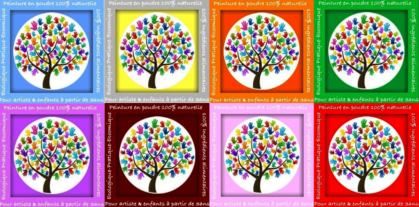 Kit 8 peintures alimentaires enfants 100% naturelles - AL'O-DECO