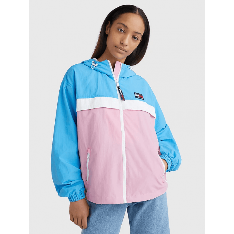 Veste Tommy Jeans TJW CHICAGO COLORBLOCK XS FRESH PINK/MULTI