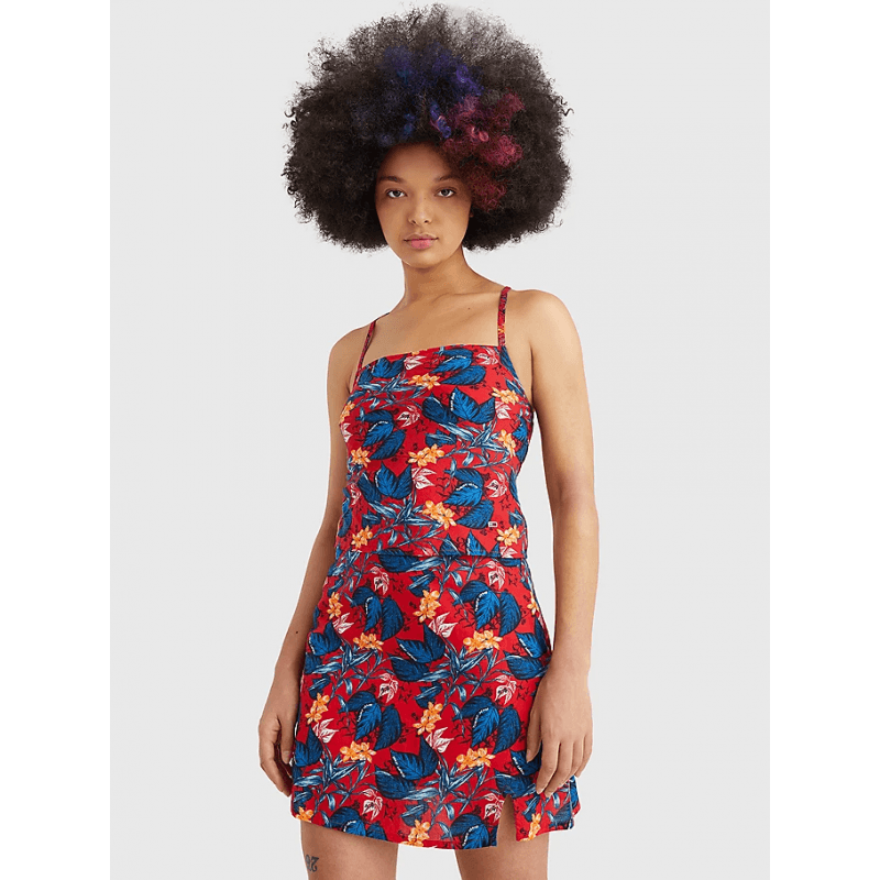 Débardeur Femme Tommy Jeans TJW PRINTED STRAPPY TIE BACK M TROPICAL LEAF PRINT