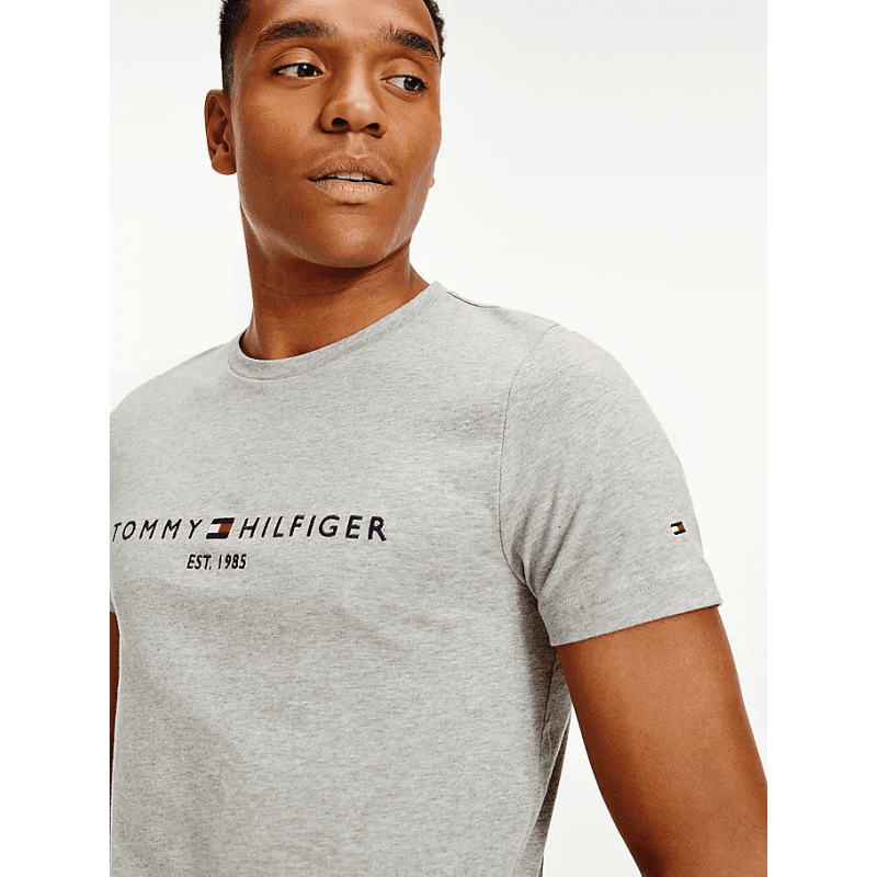T-Shirt Logo Homme Tommy Hilfiger CORE TOMMY LOGO M CLOUD HTR