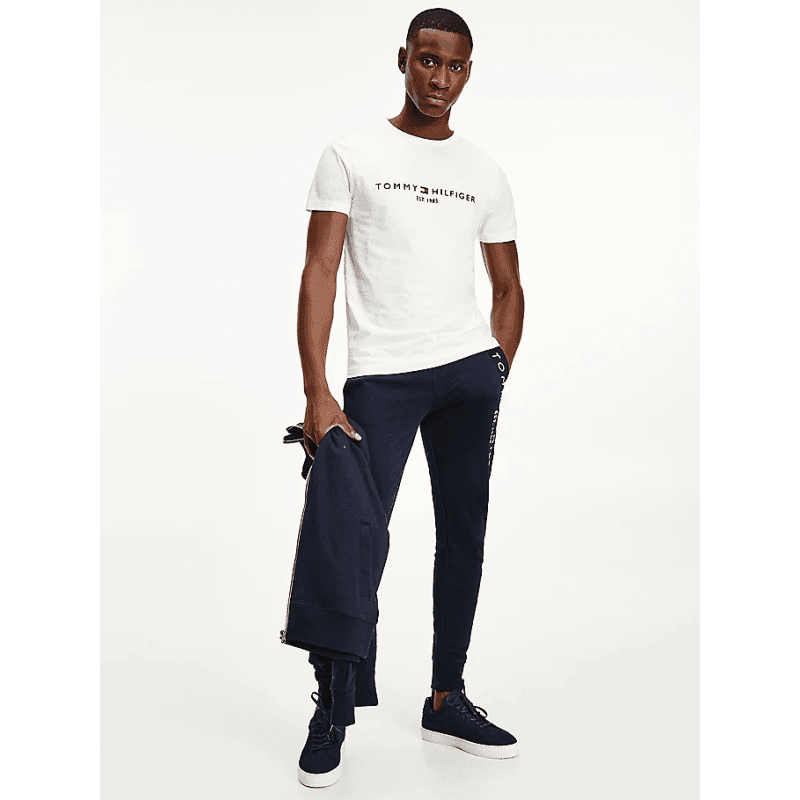 T-Shirt Logo Homme Tommy Hilfiger CORE TOMMY LOGO S SNOW WHITE