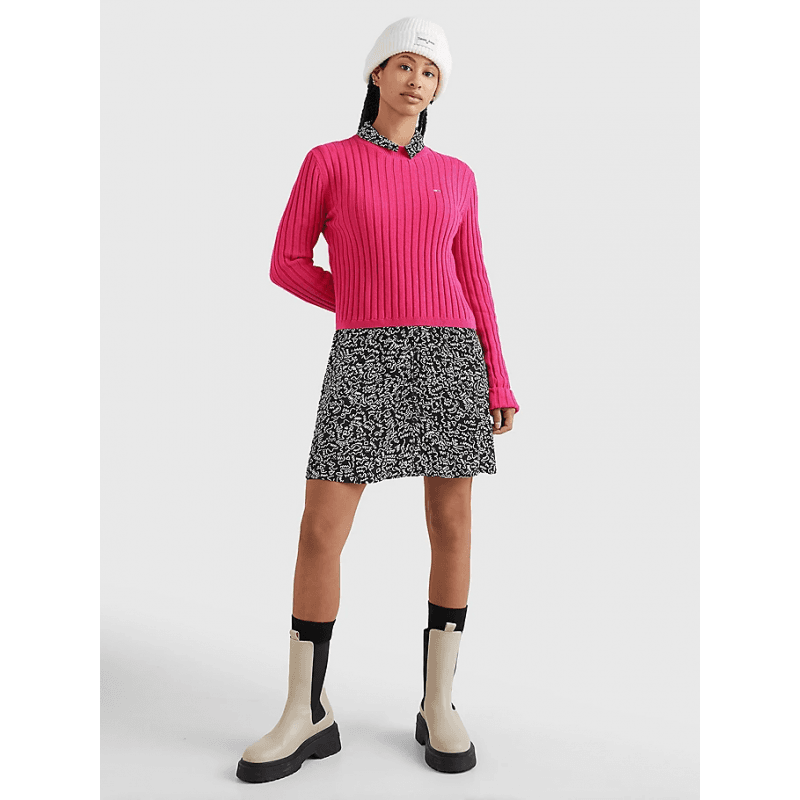 Pull Femme Tommy Jeans TJW BXY RIB SWEATER S JEWEL PINK