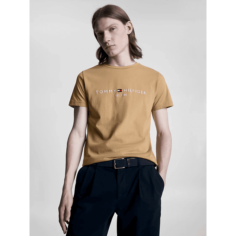 T-Shirt Homme Tommy Hilfiger TOMMY LOGO L CLASSIC KHAKI