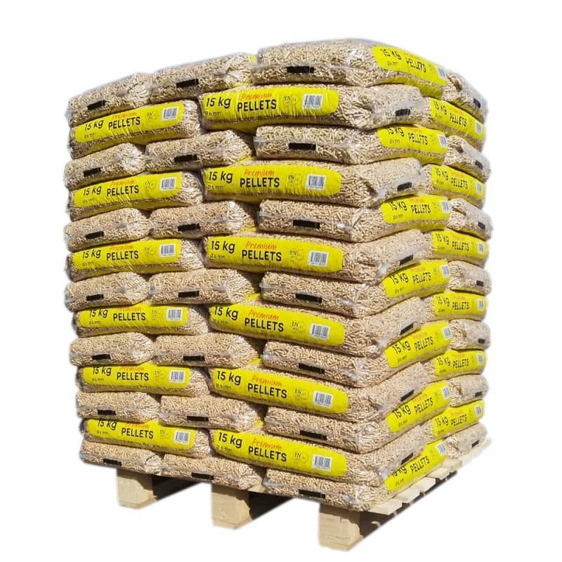 BEAR Holzpellets – Palette mit 65 Säcken à 15 kg (975 kg)