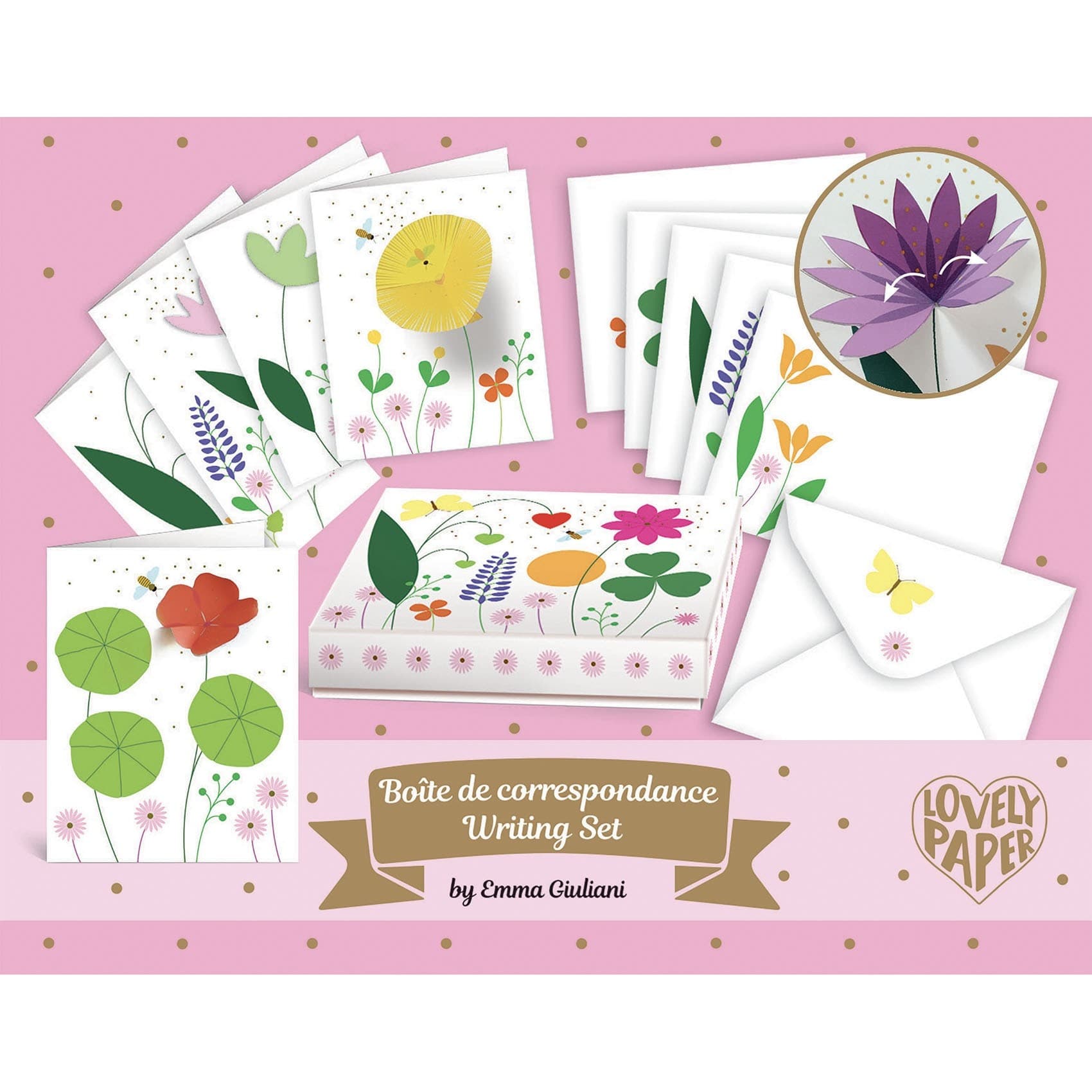 Lovely Paper By Djeco Coffret de papeterie Emma Lovely Paper