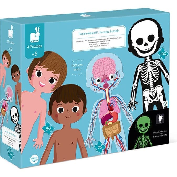 Janod 4 Puzzles Éducatifs géants Le Corps Humain