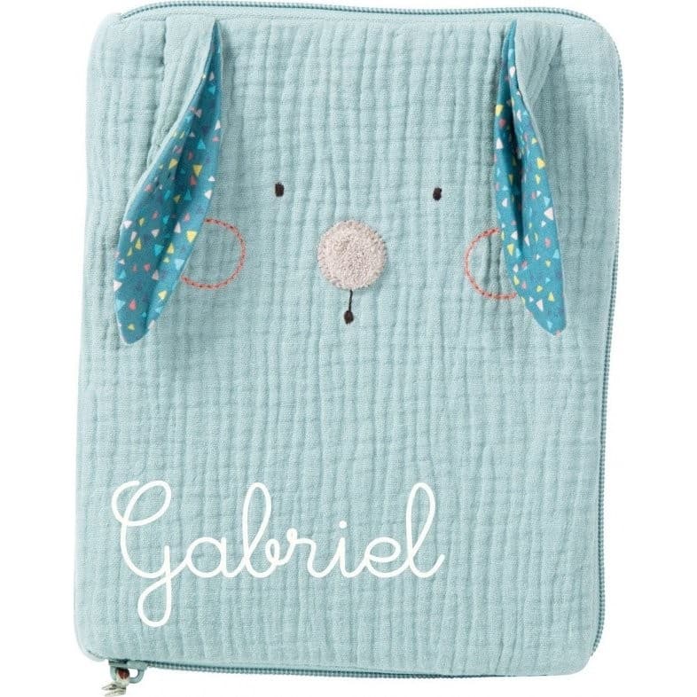 Moulin Roty Protège carnet de santé Lapin Bleu Les Jolis Trop Beaux