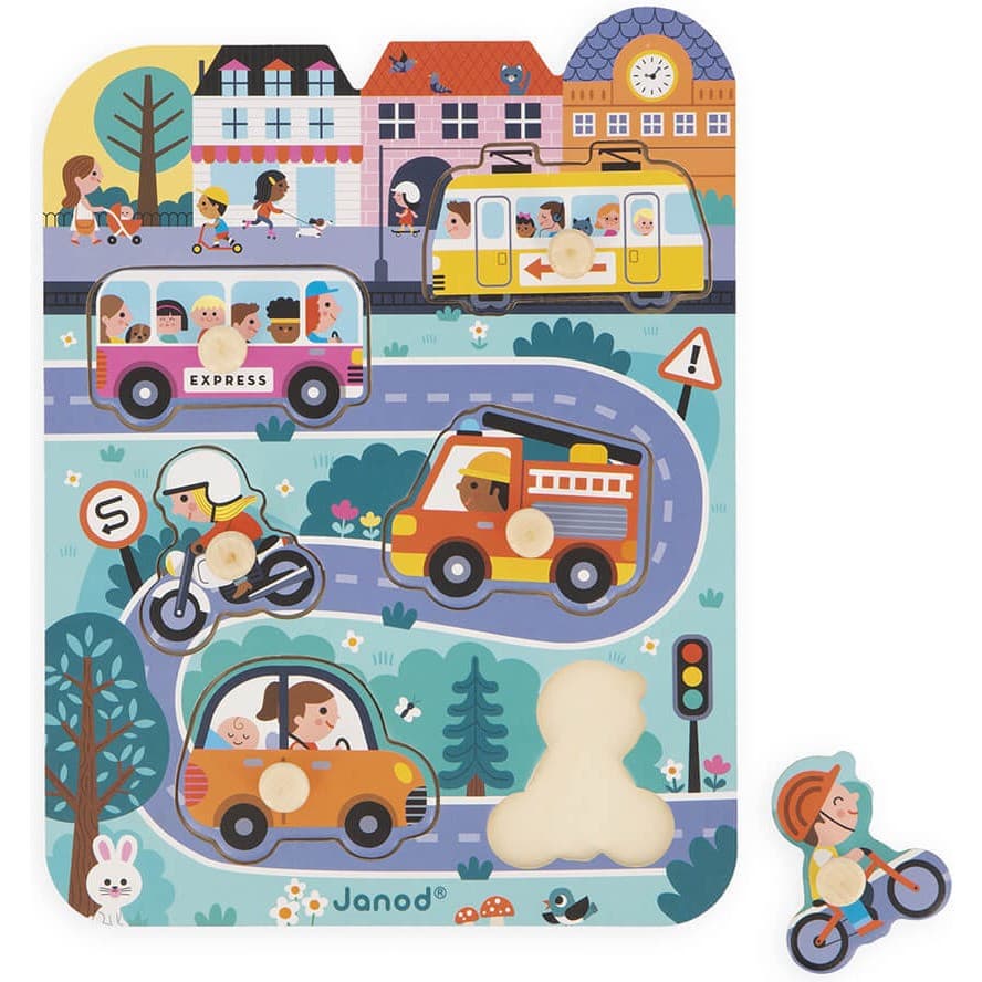 Janod Puzzle Encastrement 6 pièces City