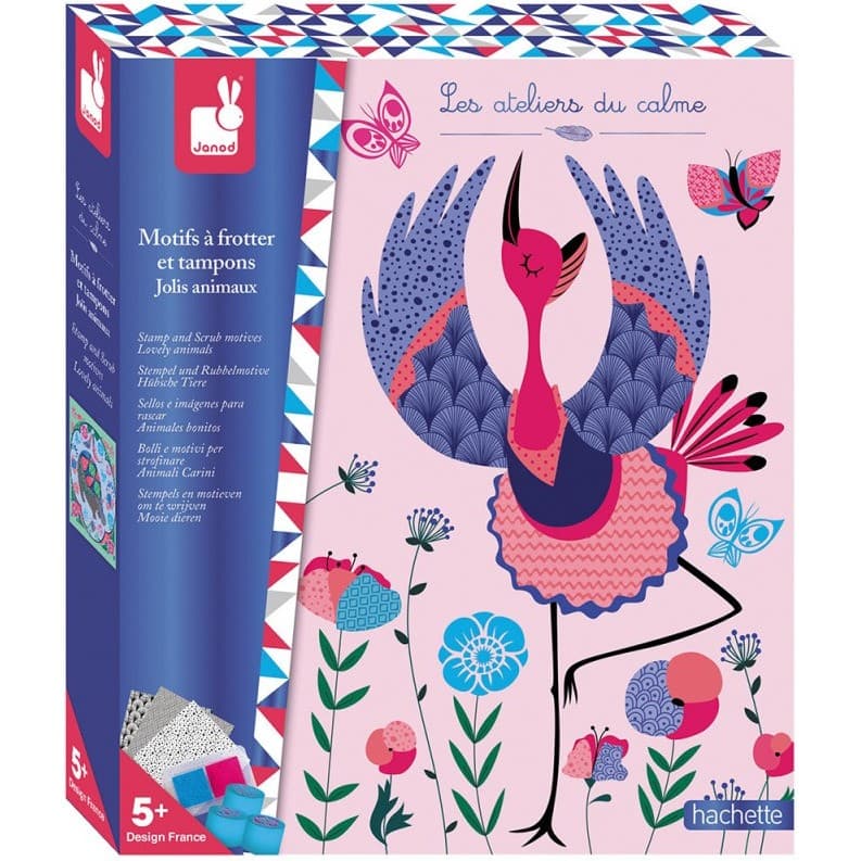 Janod Motifs Ă frotter et tampons jolis animaux Les ateliers du calme