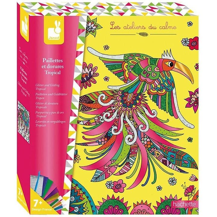 Janod Les ateliers du calme Set Créatif Paillettes et Dorures Tropical