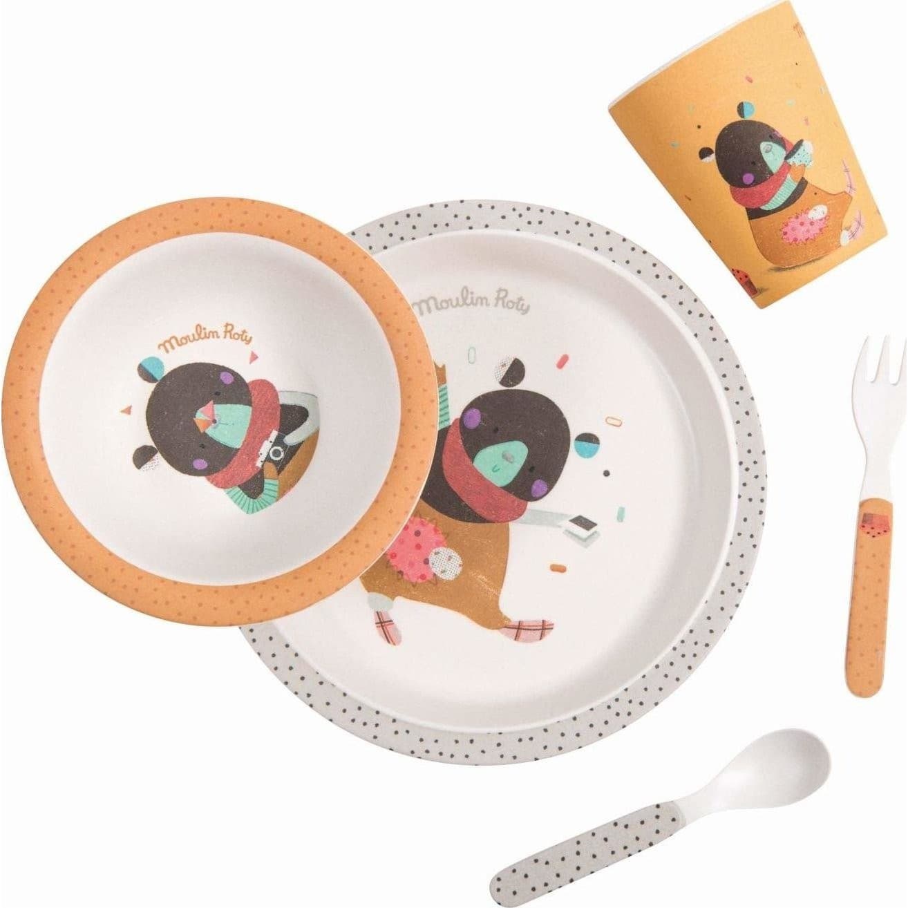 Moulin Roty Set vaisselle ocre les jolis trop beaux