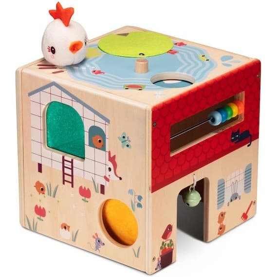 Lilliputiens Cube d'activités en bois Ferme