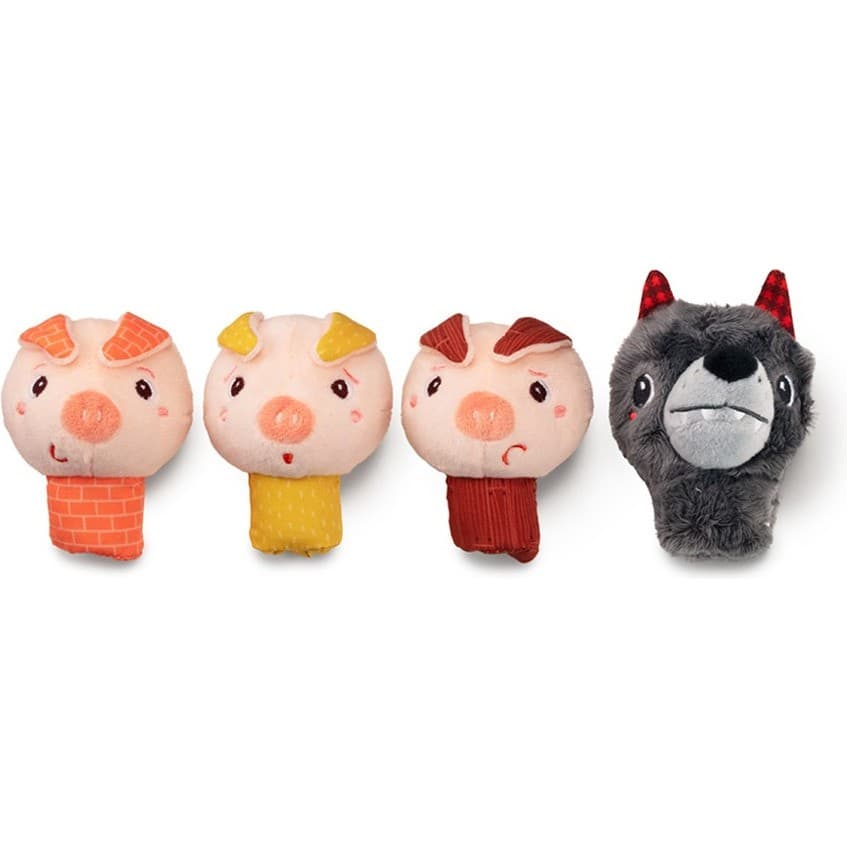 Lilliputiens Marionnettes à doigts Le loup et les 3 petits cochons