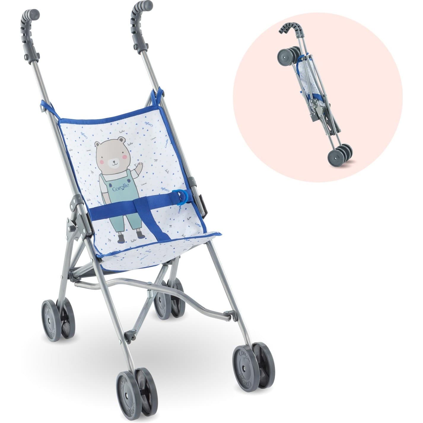 Corolle Poussette canne bleue