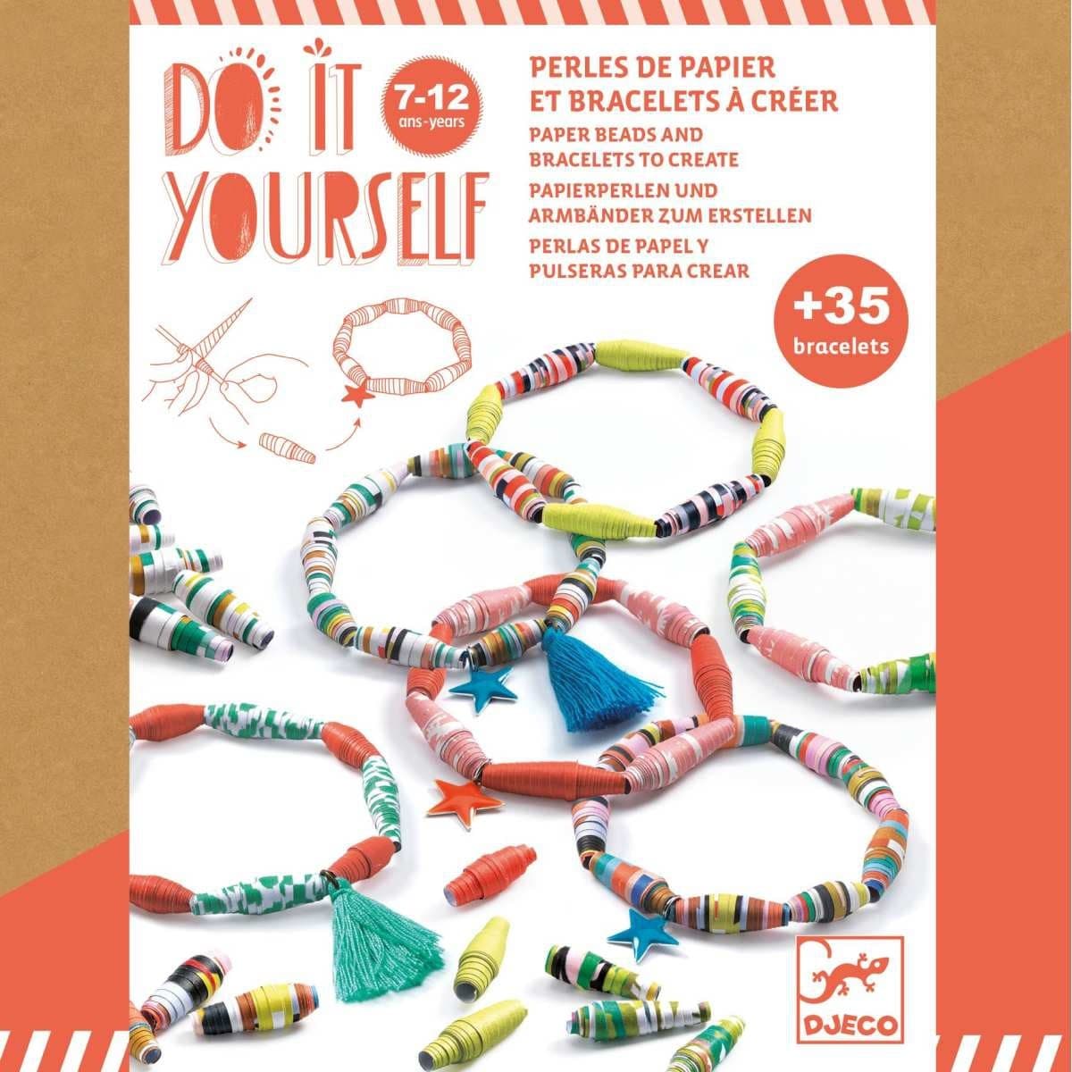 Djeco Perles papier et bracelets à créer Pop et acidulés Diy