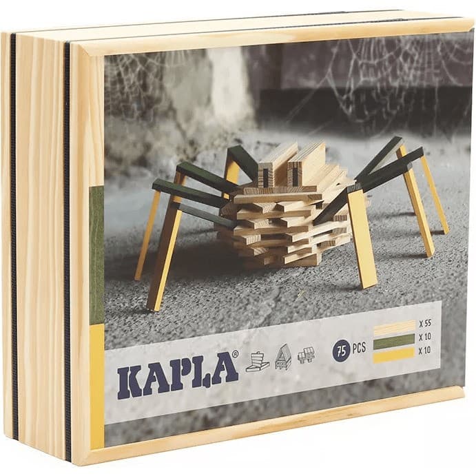 Kapla Coffret araignee 75 planchettes coloris naturel et colores