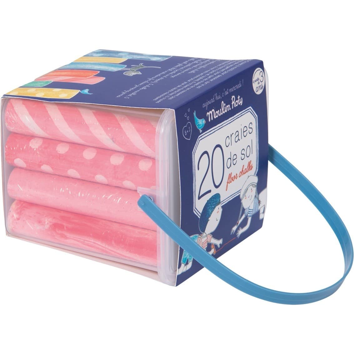 Moulin Roty Boîte de 20 craies de sol Aujourd'hui c'est mercredi