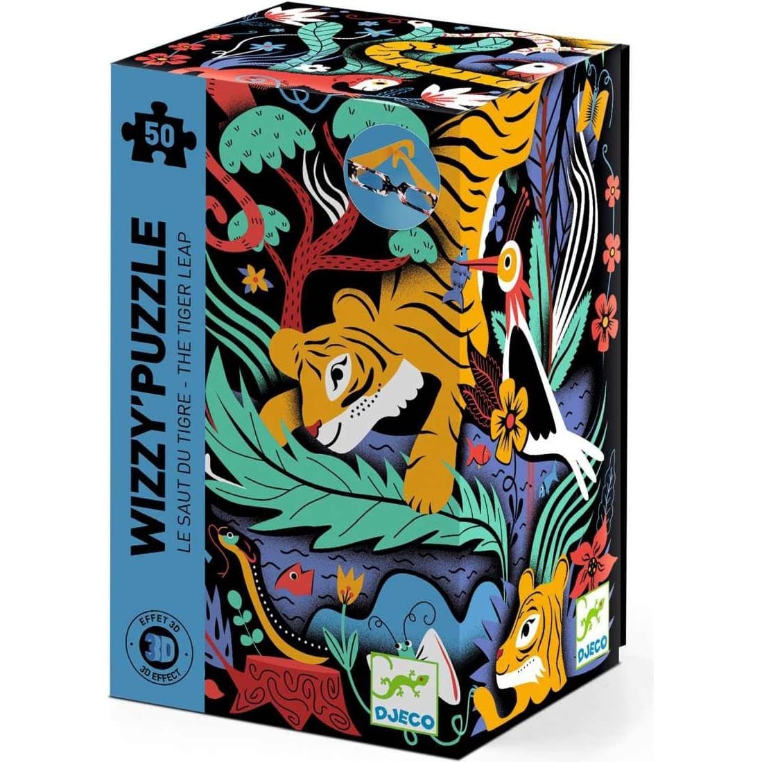 Djeco Wizzy Puzzle Le Saut du Tigre 50 Pièces