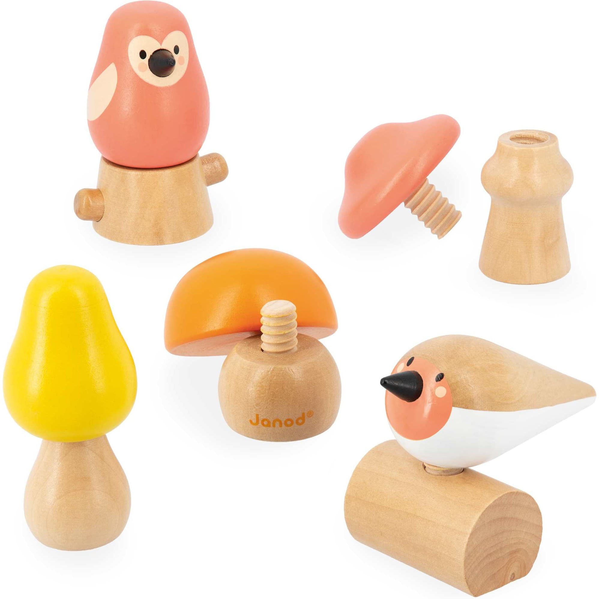 Janod Oiseaux et Champignons à visser Partenariat Wwf®