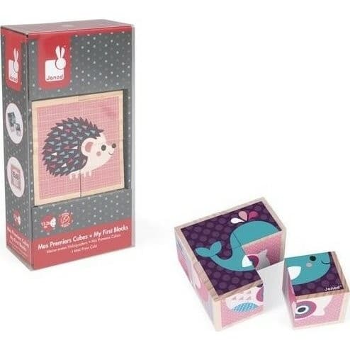 Janod Mes Premiers Cubes en bois Bébés Animaux