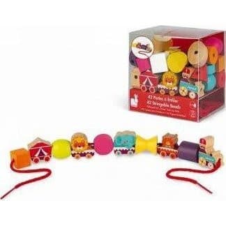 Janod Perles en bois à enfiler Thème Cirque