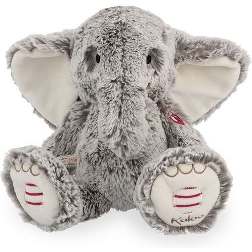 Kaloo Peluche musicale Eléphant Noa Gris Prestige Musical 31 cm Rouge