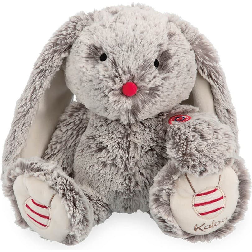 Kaloo Peluche musicale Lapin Leo Gris Prestige Musical 31 cm Rouge