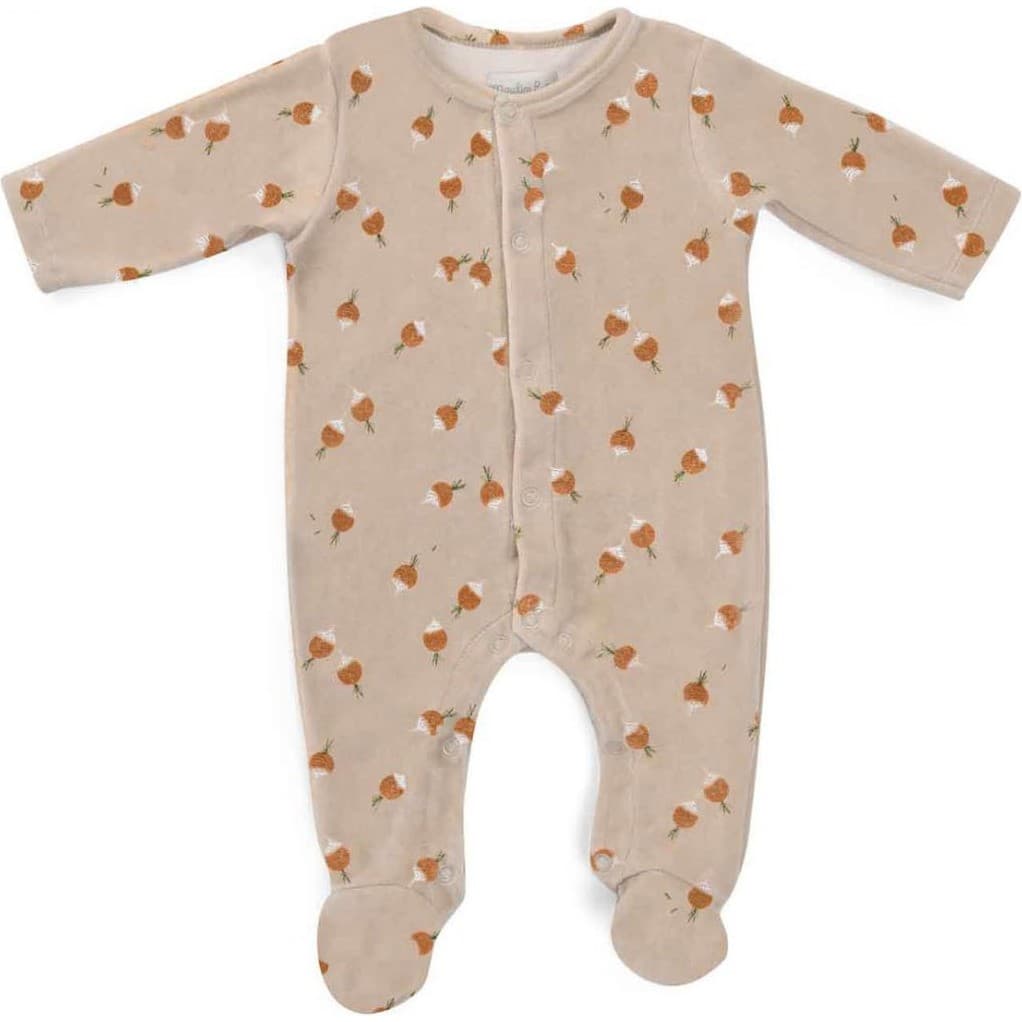 Moulin Roty Pyjama velours 1 mois radis Trois petits lapins