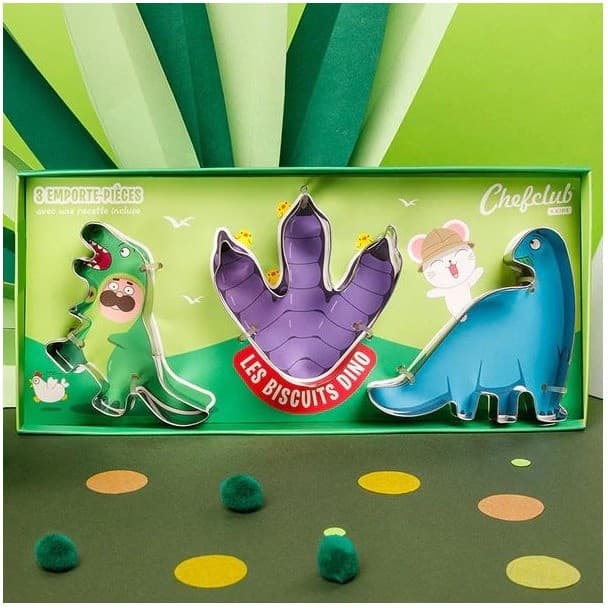 Chefclub Kids Coffret de cuisine : emportepièces les biscuits dino