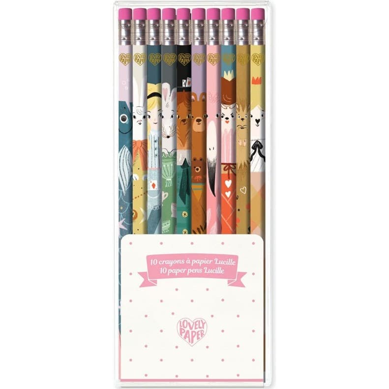 Lovely Paper By Djeco 10 crayons à papier Lucille Djeco