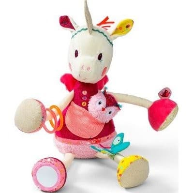 Lilliputiens Peluche d'activité câline Louise la Licorne