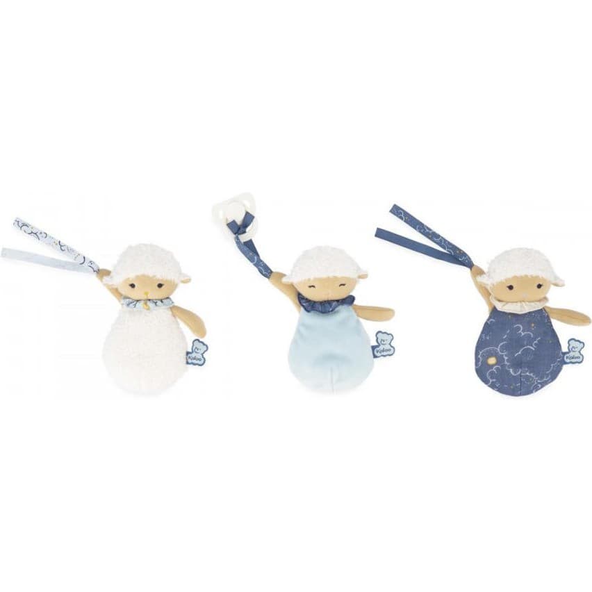 Kaloo Set de 3 Doudous attache tétines Moutons
