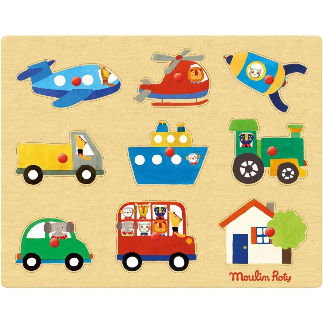 Moulin Roty Puzzle des transports Les Popipop