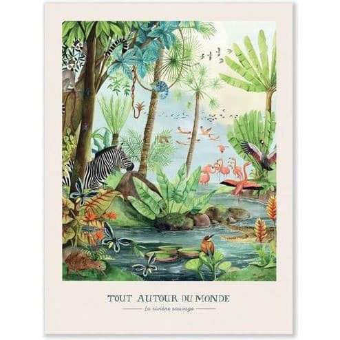 Moulin Roty Affiche La rivière sauvage 30x40cm Tout autour du monde