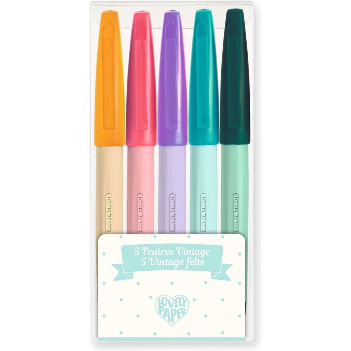 Lovely Paper By Djeco 5 feutres vintage Djeco