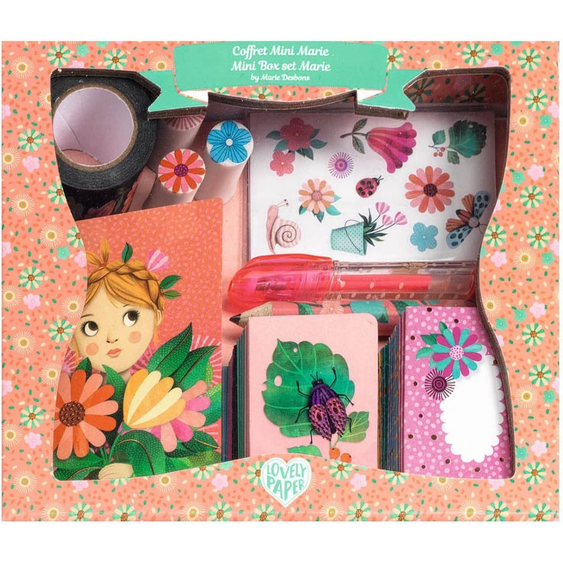 Lovely Paper By Djeco Coffret de papeterie Marie Djeco